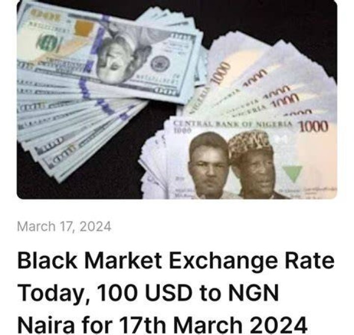 Aboki Naira To Dollar Black Market Rate Today 12 April 2024